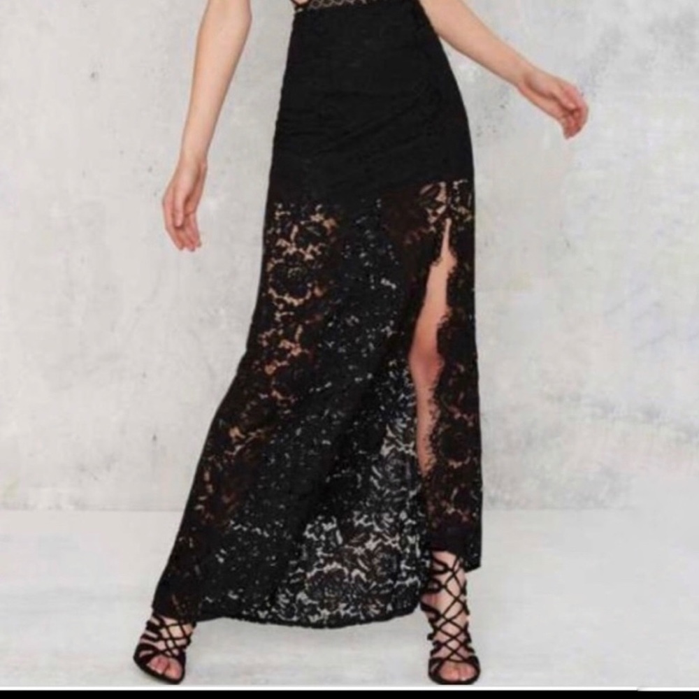 NWT Nastygal Black Lace Skirt Size S